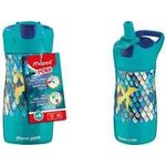 Maped PICNIK Trinkflasche DRAGON, 0,43 l, grün / blau Korpus aus Edelstahl mit Drachen-Motiv, Trinkhalm kommt - 1 Stück (871295)