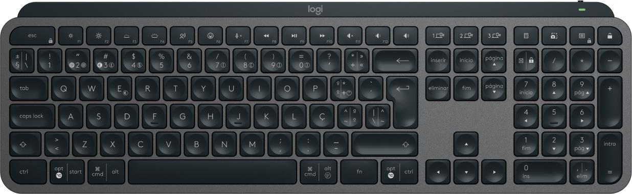 Logitech MX Keys S Tastatur RF Wireless + Bluetooth QWERTY Portuguesisch Graphit (920-011579)