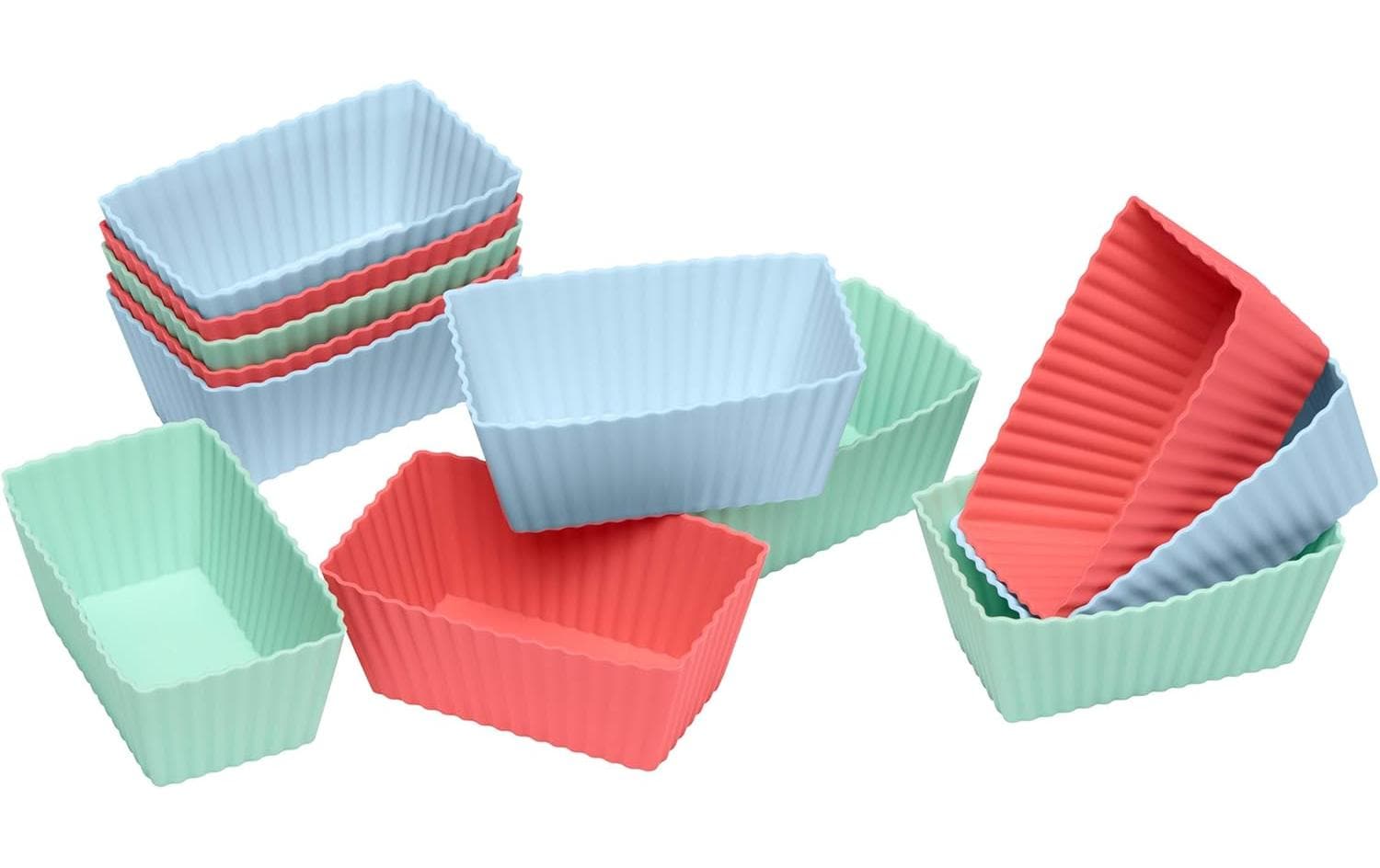 Lurch 12er-Set Mini-Kastenform Silikon 8,2 x 4,4 cm Mehrfarbig