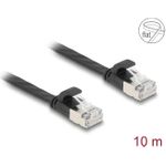 Delock RJ45 Flachband Patchkabel Stecker zu Cat.6A 10 m schwarz (81169)