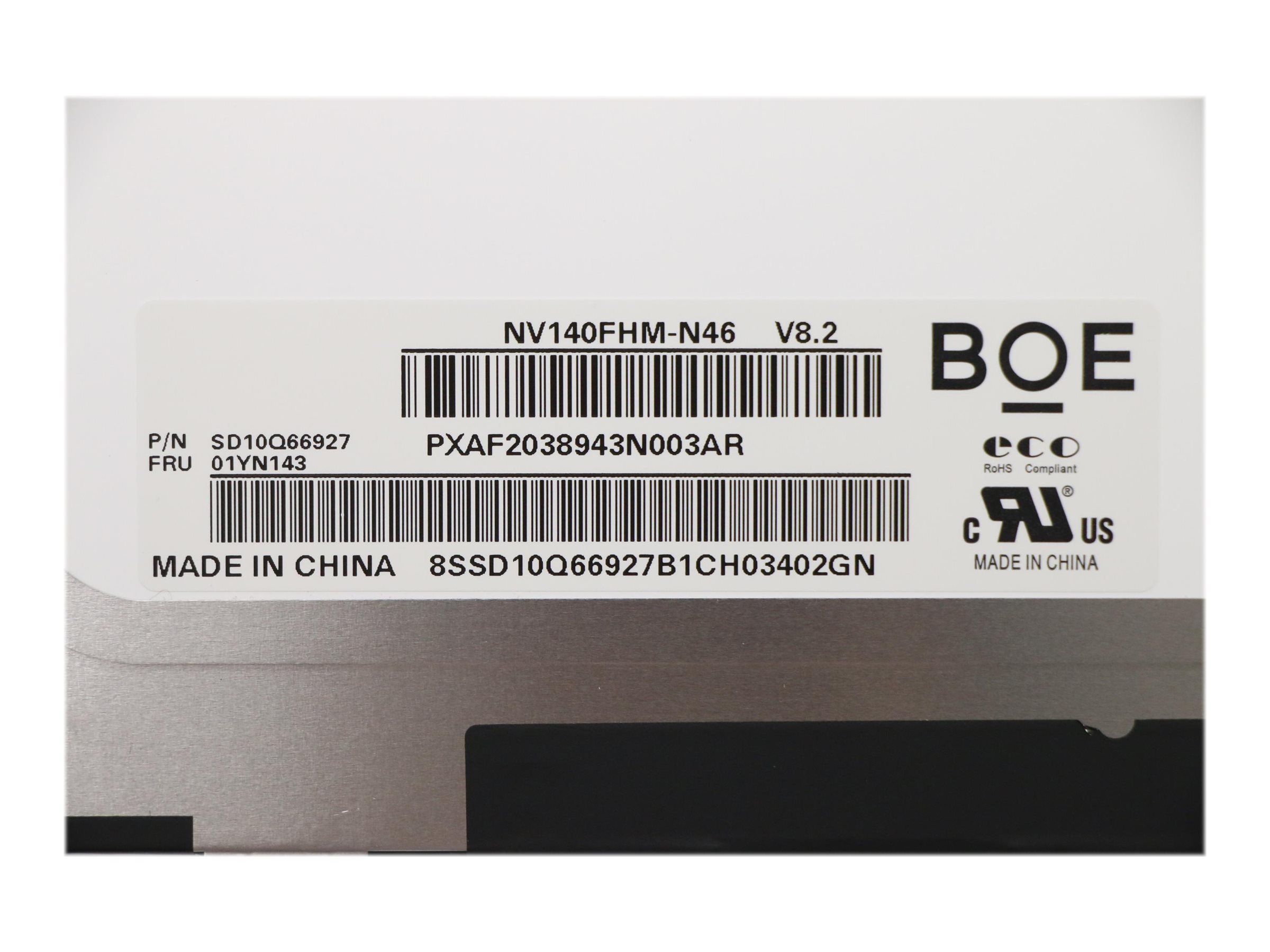 Lenovo ThinkPad T480s Ersatzdisplay 14" FHD IPS Schwarz