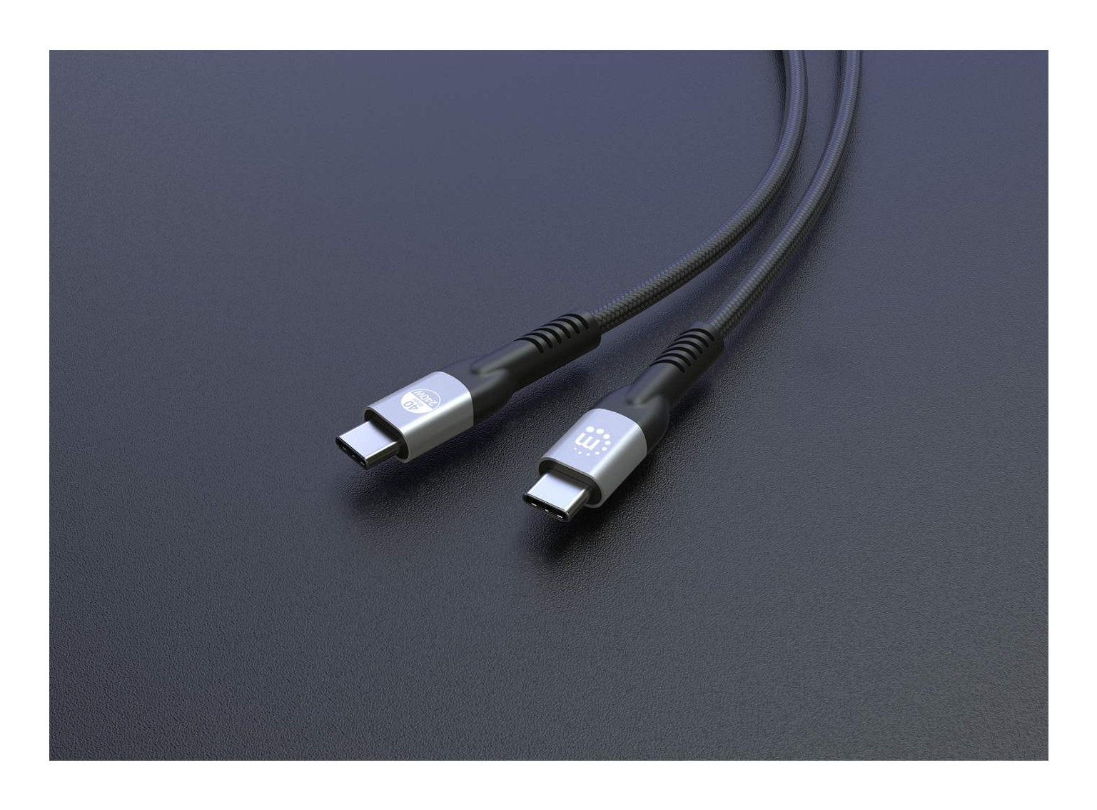 Manhattan USB4 USB-C Kabel USB-C auf USB-C 2 m 240 W 40 Gbit/s 8K Schwarz