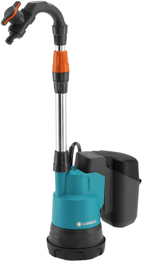 Gardena 14602-20. Vorgesehene Verwendung: Garten, Produktfarbe: Schwarz, Blau, Orange. Maximaler Betriebsdruck: 2 bar, Max. Förderhöhe: 20 m, Maximale Fördermenge: 2000 l/h. Energiequelle: Akku. Kabellänge: 2 m (14602-20)