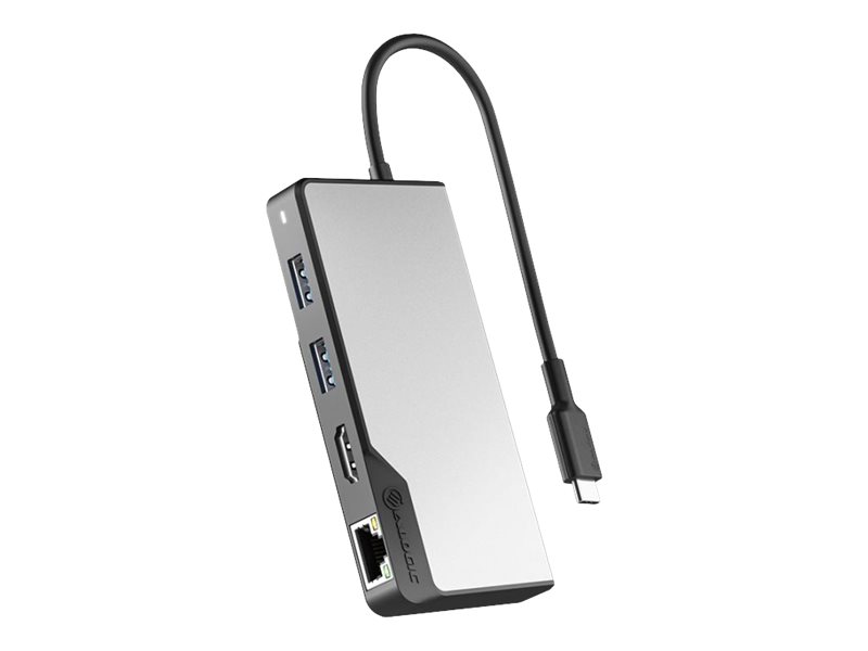 ALOGIC USB-C Fusion ALPHA 5-in-1 Hub V2 Dockingstation HDMI Gigabit Ethernet 100 W Schwarz, Grau