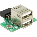 DeLOCK USB Pin Header female > 2 x USB2.0 Type-A female (41429)