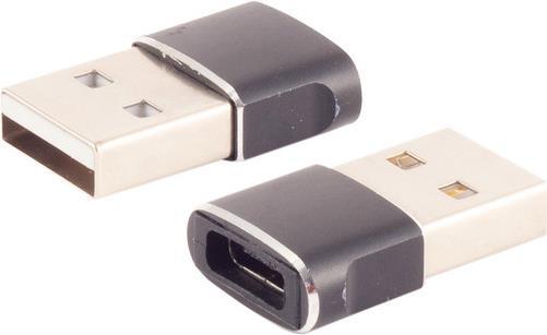 S/CONN maximum connectivity Adapter USB A Stecker auf USB C Buchse, 2.0, slim, Metallausführung (14-05034)