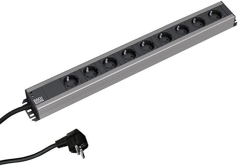 Bachmann Tradesman's strip Steckdosenleiste 9-fach Schwarz/Grau