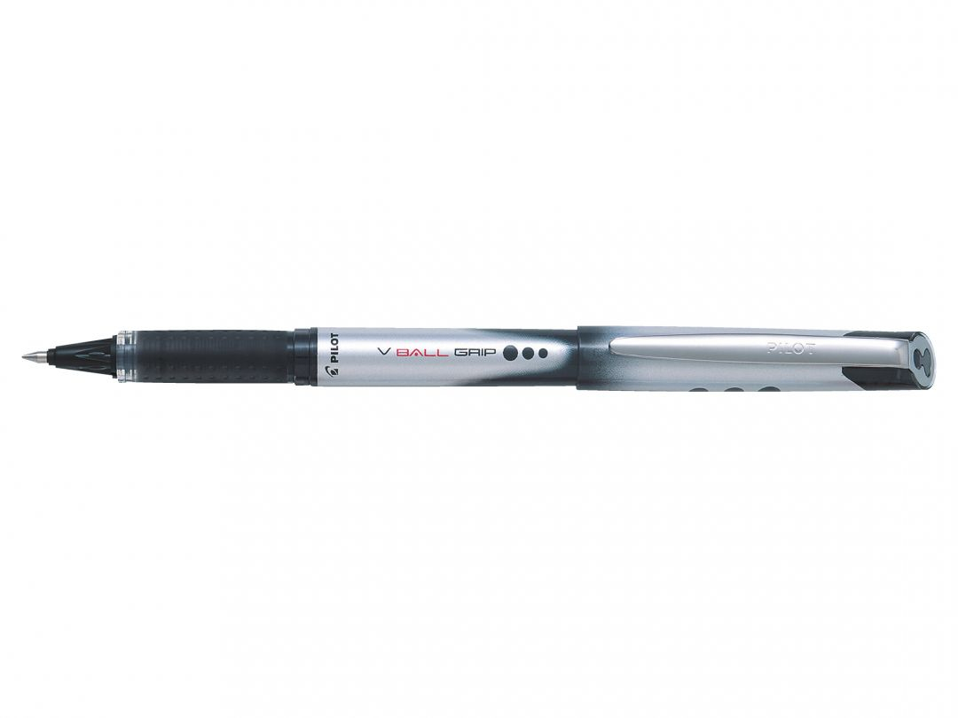 PILOT V-Ball Grip Tintenroller 0,4 mm Schwarz 12 Stück