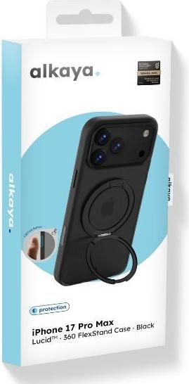 alkaya LUCID Handy Schutzhülle 360 FlexStand Case f. Mag iPhone 17Pro Max, black (CS-20216)