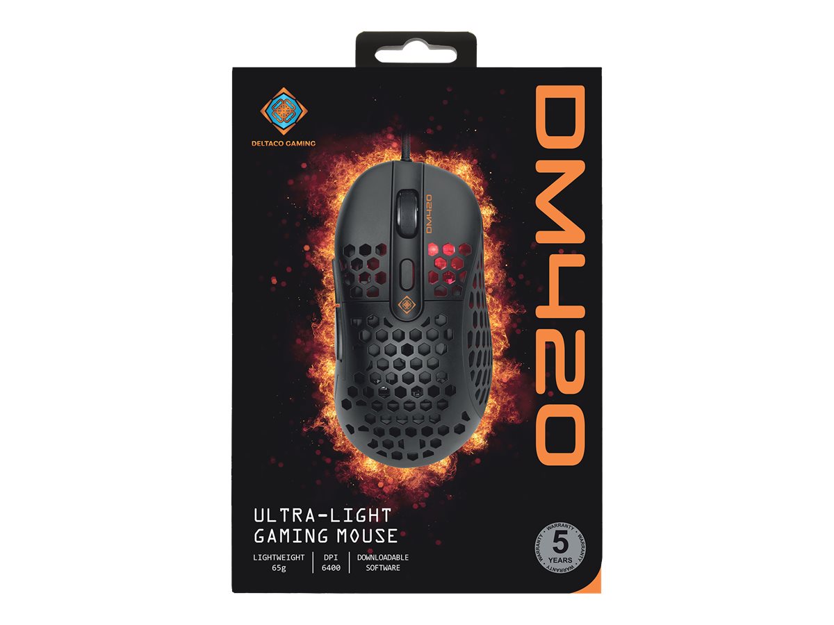 Deltaco GAMING DM420 Kabelgebundene Gaming-Maus USB 6400 DPI Schwarz