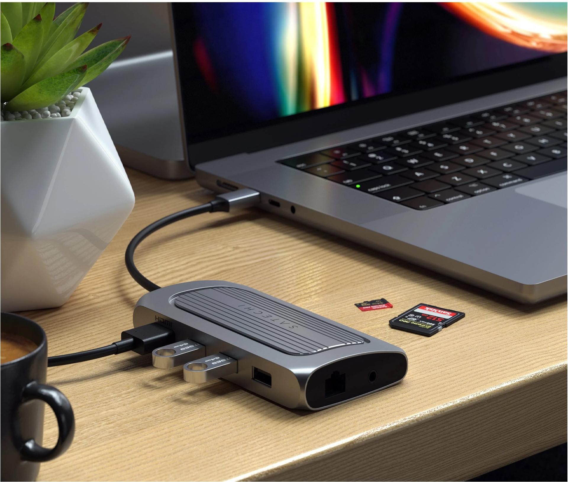 Satechi Dockingstation ST-U4MA3M USB-C HDMI Grau