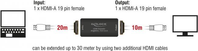 Delock Repeater HDMI 4K 60 Hz UHD 30 m (11462)