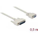 DeLOCK 86909 Serien-Kabel Beige 0,5 m D-Sub 25 Pin D-Sub 9 Pin (86909)