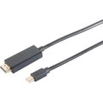 S/CONN maximum connectivity Displayportkabel-Mini DP 1.4 Kabel, MINI-Displayportstecker auf HDMI Stecker, 4K60Hz, 2,0m (10-72035)