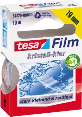 tesa Film, kristall-klar, 19 mm x 10 m universller Klebefilm, aus PP-Folie, reißfest (57329-00000-02)