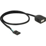 Delock USB Kabel Pin Header Buchse > USB 2.0 Typ-A Buchse 40 cm (83825)