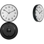 NEXTIME Wanduhr/Quarzuhr NXT STIL, Durchmesser: 400 mm Ziffernblatt weiß, Ziffern und Sekundenzeiger in schwarz, - 1 Stück (7317-V2)