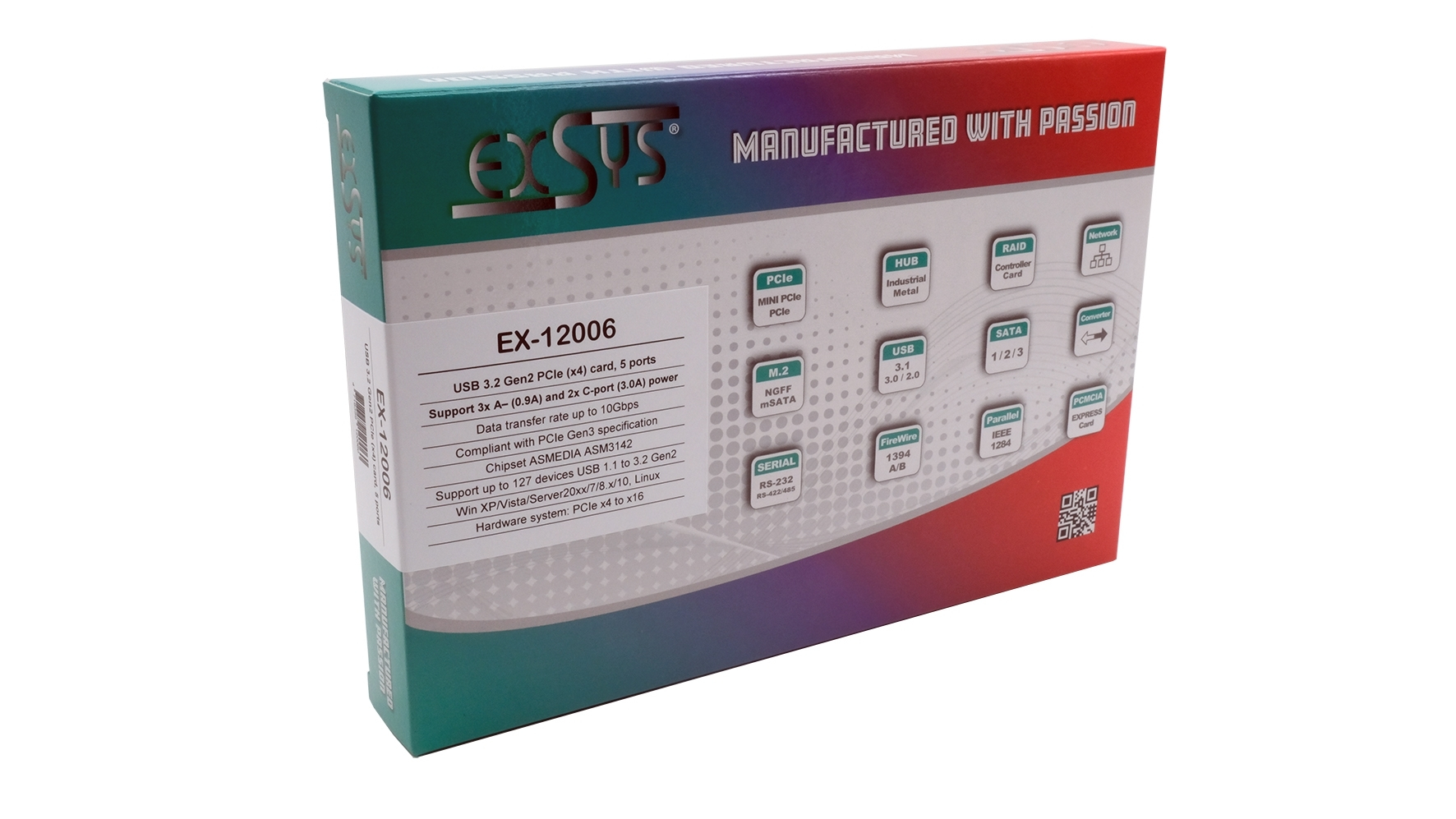 Exsys EX-12006 PCIe Schnittstellenkarte 5 Port USB 3.2 Gen 2 mit 3x USB-A und 2x USB-C