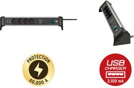 brennenstuhl Überspannungsschutz-Steckdosenleiste Alu-Office (1391020410)