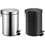 MOOR Tret-Kosmetikeimer MELINDA, 3 Liter, schwarz aus rostfreiem Stahl, mattschwarze Oberfläche, Fußpedal, - 1 Stück (M6121)