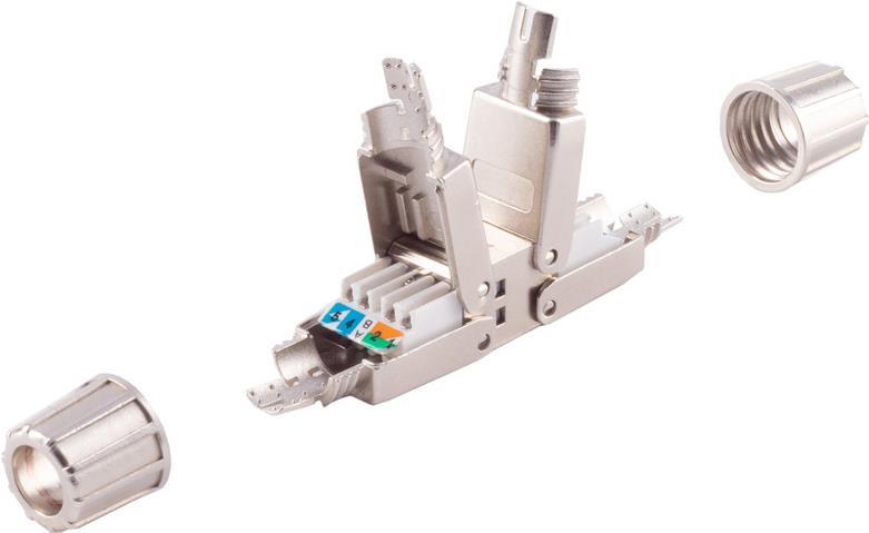 S/CONN maximum connectivity Netzwerkstecker, cat. 6A Tool-less, RJ45 Stecker, werkzeuglos, quick, STP (08-51005)