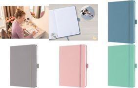 sigel Notizbuch Jolie Feel, Textil, DIN A5, liniert, rosa 152 x 203 mm, 100 g/qm weißes Papier, Hardcover mit Textil - 1 Stück (JN405)