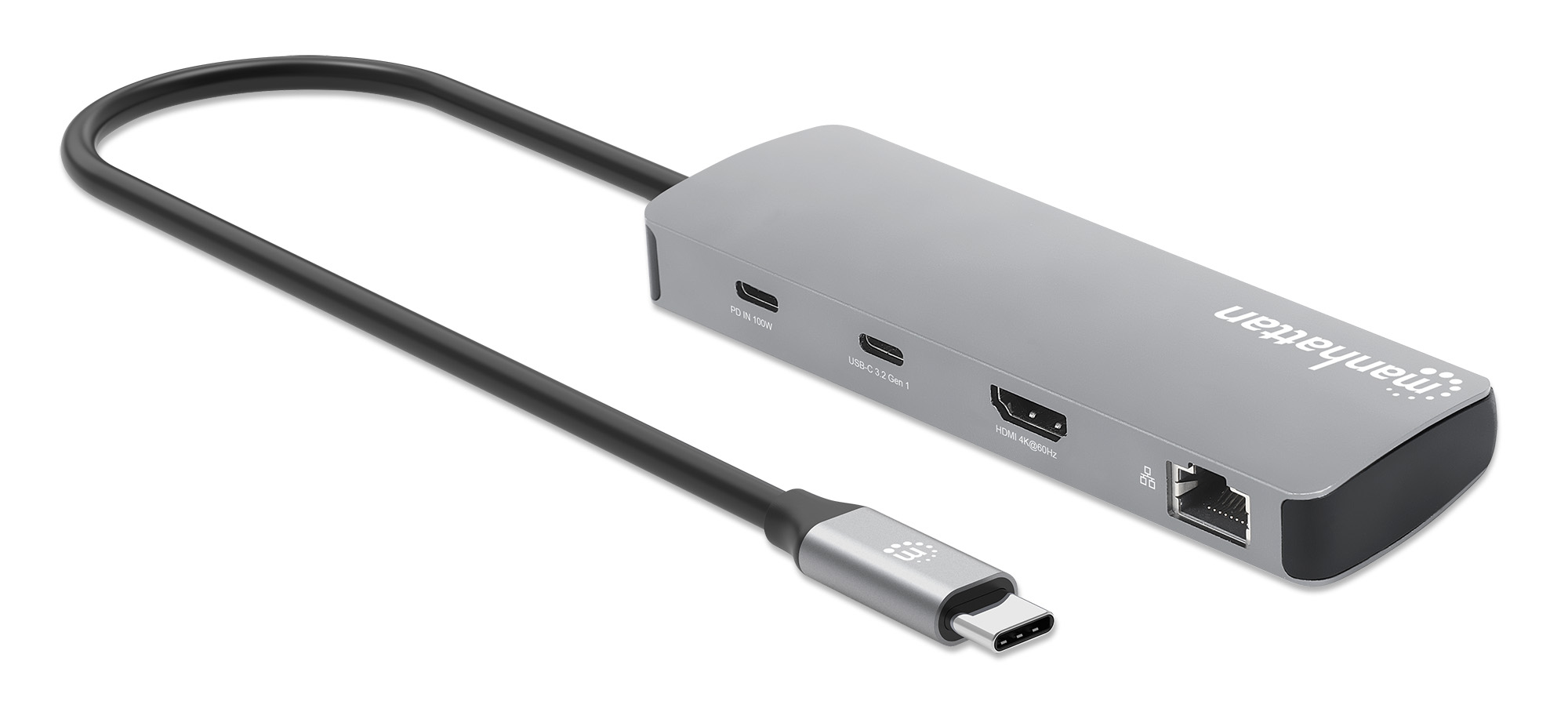 Manhattan 190459 Dockingstation USB-C 3.2 Gen 1 HDMI 1GbE Space-grau