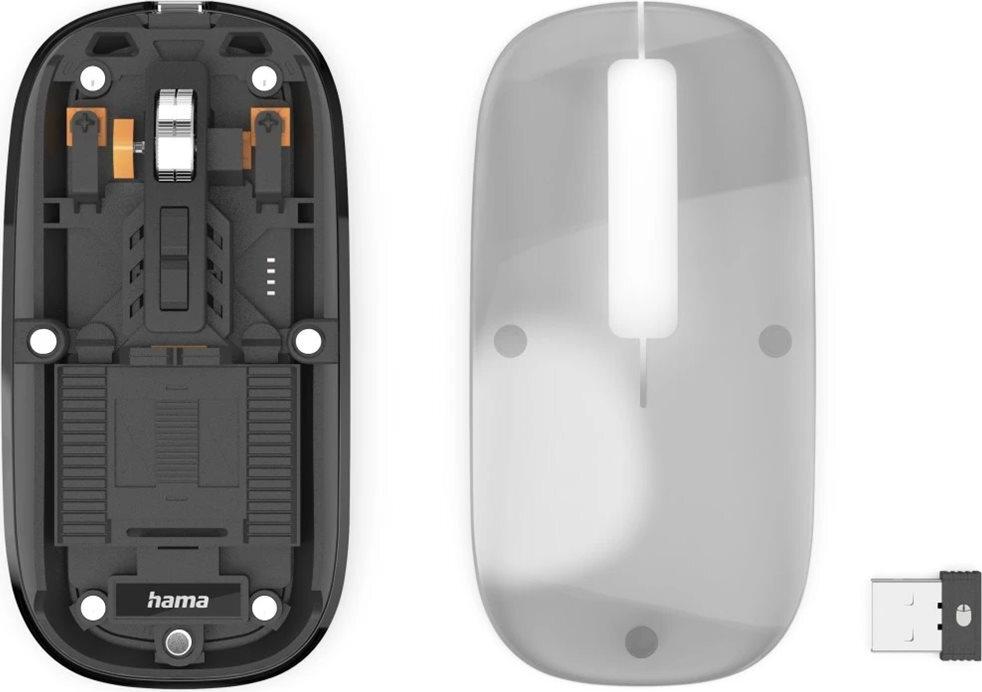 Hama WM-600 Multi-Device Maus kabellos Bluetooth 5.0 2.4 GHz Transparent