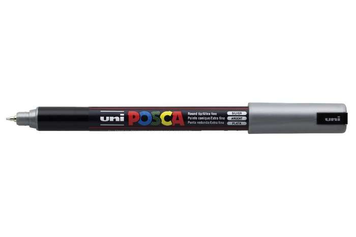 POSCA Uni-Ball PC-1MR Marker 0,7 mm Rundspitze Silber