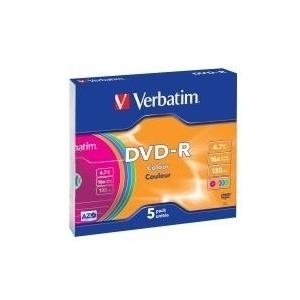 Verbatim Colours 5 x DVD-R (43557)