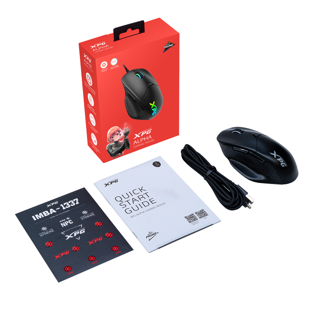 XPG ALPHA Gaming-Maus 16000 DPI USB Typ-C Schwarz