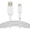 BELKIN USB-C/USB-A CABLE 1 m, Braided USB-C to USB-A, White (CAB002BT1MWH)