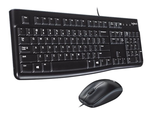 Logitech Desktop MK120 Tastatur-und-Maus-Set USB QWERTZ Schwarz