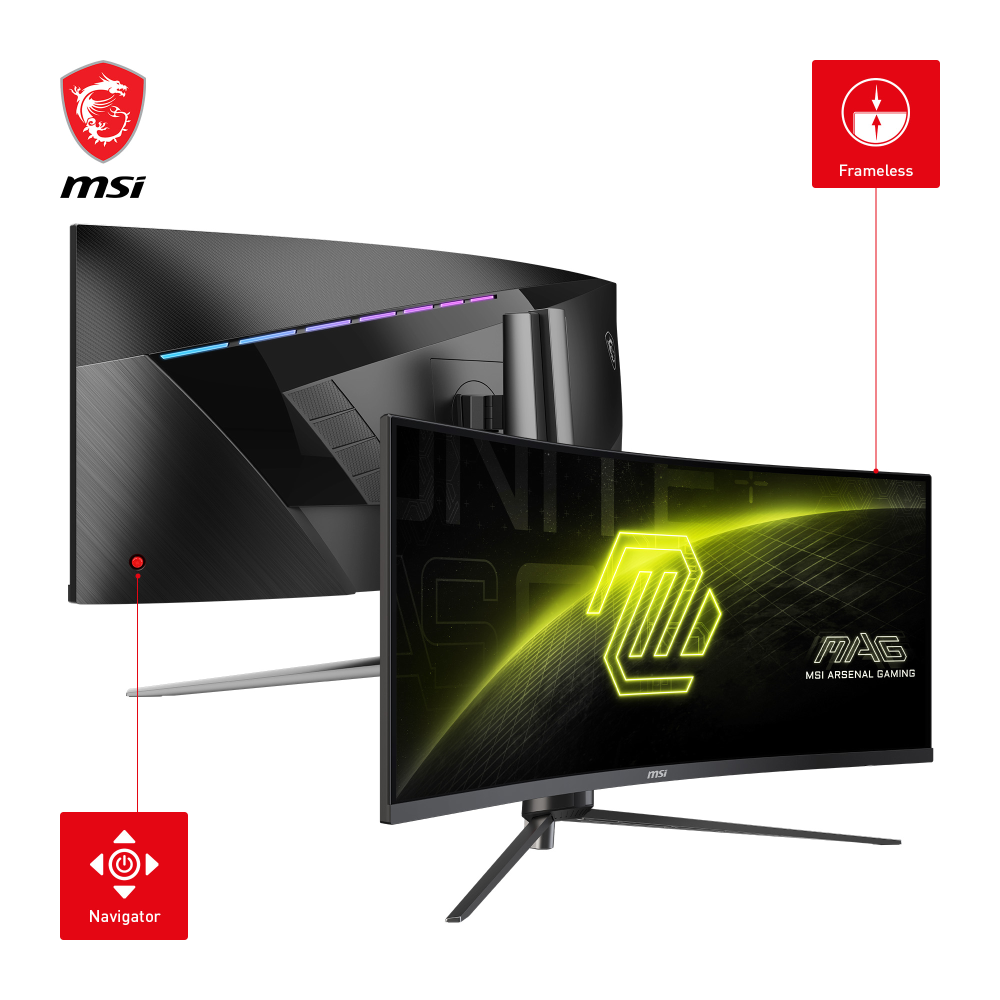 MSI MAG 345CQRDE Curved Gaming Monitor 34" UWQHD VA 180 Hz 1 ms Schwarz
