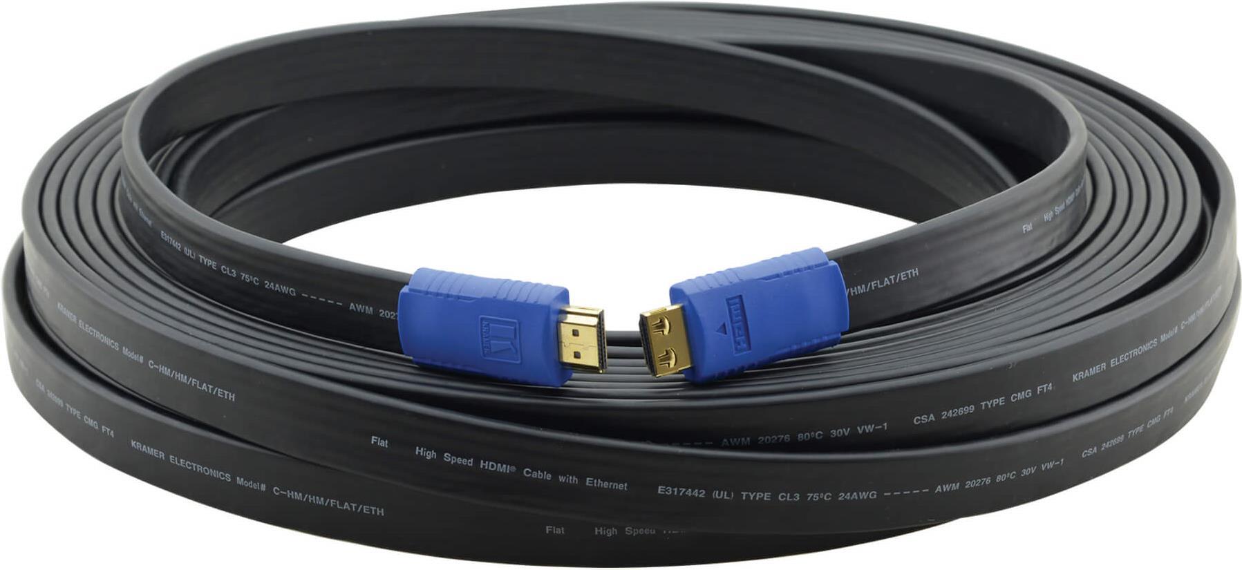 Kramer HDMI-Flachkabel mit Ethernet Stecker/Stecker - 0,9 m (97-01014003)