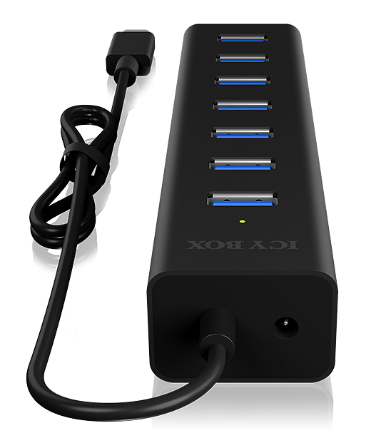 ICY BOX IB-HUB1700-C3 USB-C Hub 7-Port USB 3.2 Gen 1 Schwarz