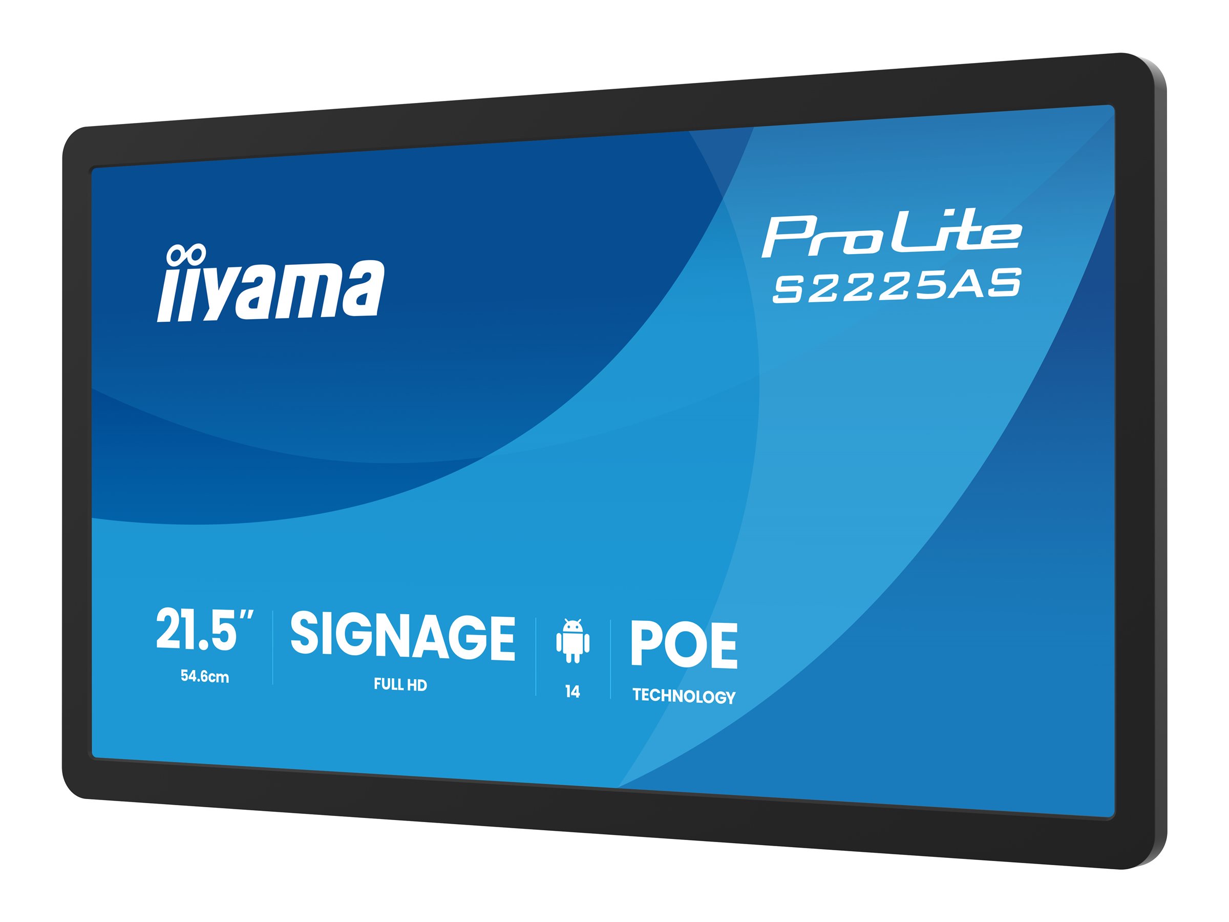 Iiyama ProLite S2225AS-B1P Touch-Display 21,5" Full HD IPS HDMI USB-C LAN Schwarz