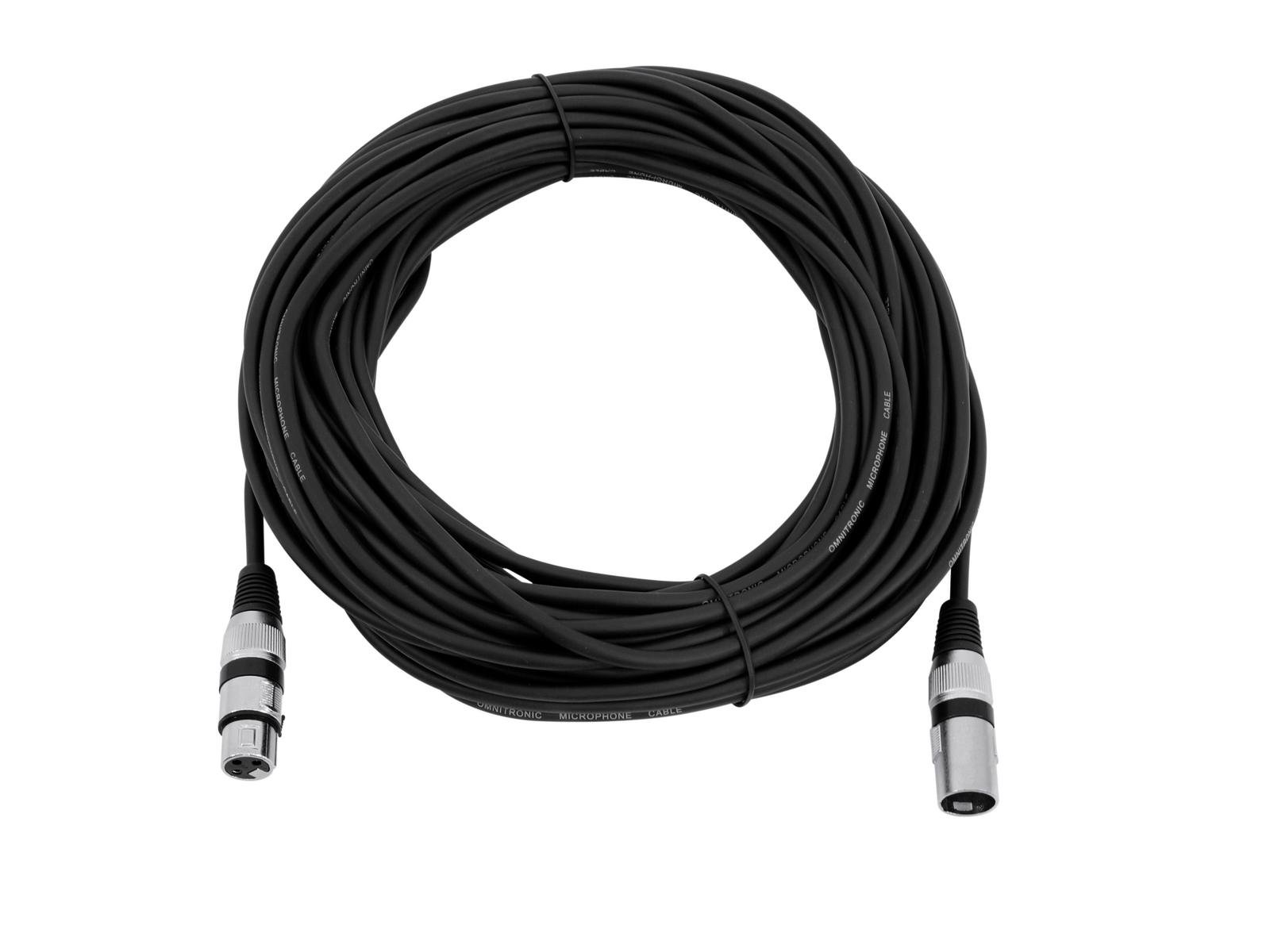 Omnitronic 3022058N XLR-Verbindungskabel 3-polig 20 m Schwarz