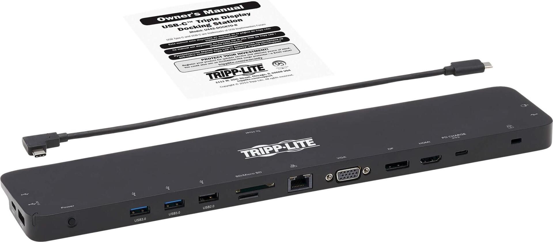 Eaton Tripp Lite Series U442-DOCK7D-B USB-C Dockingstation Schwarz