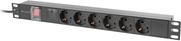 Lanberg LISTWA ZASILAJCA RACK PDU 19" LANBERG 1U 16A 6X SCHUKO 2M CZARNA C14 (PDU-06F-0200-IEC-BK)