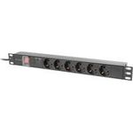 Lanberg LISTWA ZASILAJCA RACK PDU 19" LANBERG 1U 16A 6X SCHUKO 2M CZARNA C14 (PDU-06F-0200-IEC-BK)