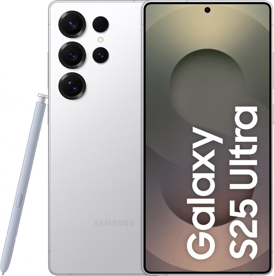 Samsung Galaxy S25 Ultra 1TB Titanium Whitesilver EU 17,42cm (6,9") OLED Display, Android 15, 200MP Quad-Kamera [Energieklasse B] (SM-S938BZSHEUE)