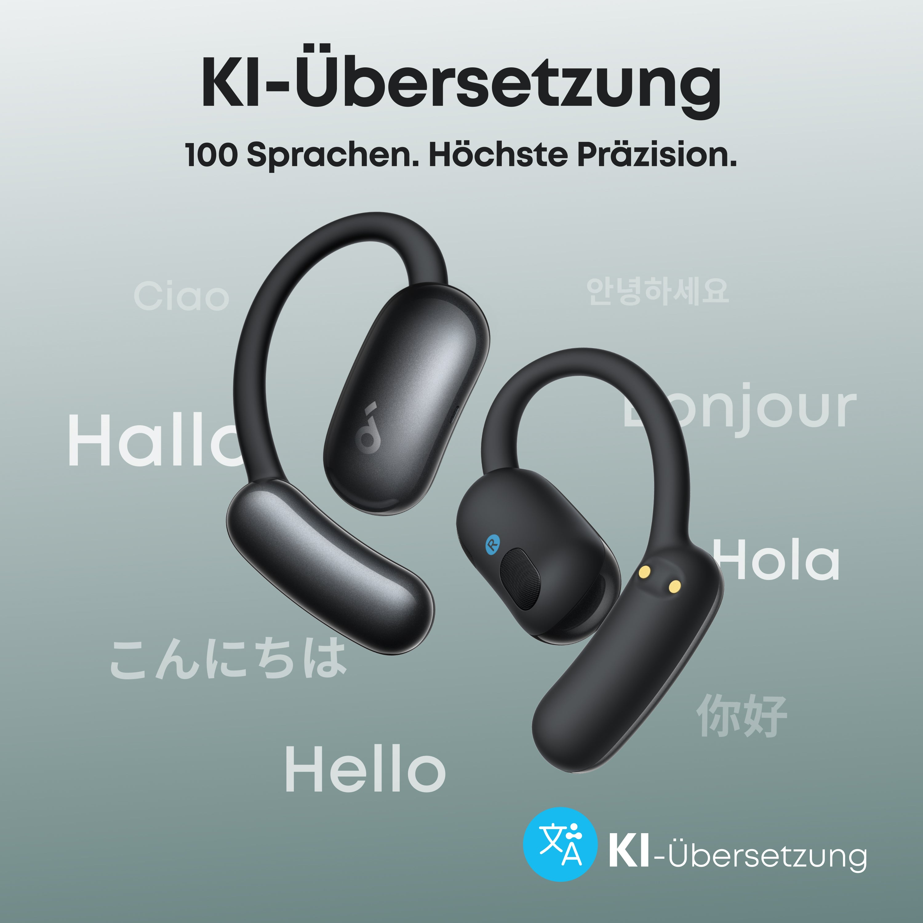 Soundcore AeroFit 2 AI True Wireless Open-Ear Kopfhörer Schwarz