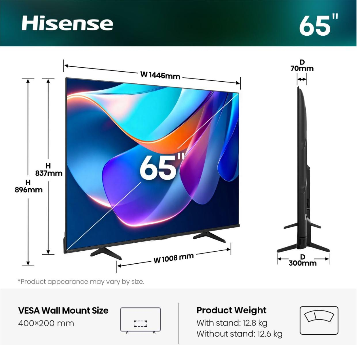 Hisense A6S 65" 4K Ultra HD Smart-TV Schwarz