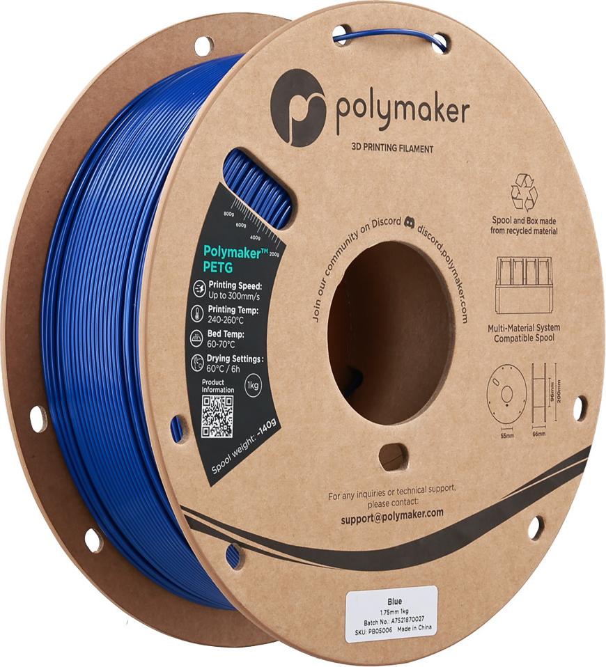 PETG 1,75mm BLUE 1kg POLYMAKER 3D FILAMENT (PB05006)