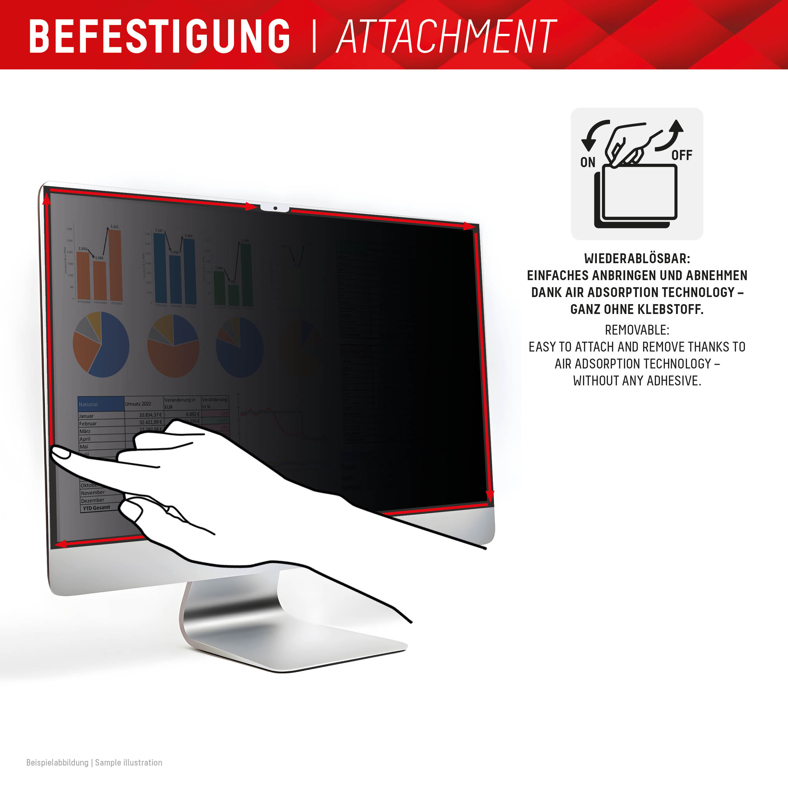 E.V.I. DISPLEX Privacy Safe Apple iMac 24" Blickschutzfilter Schwarz