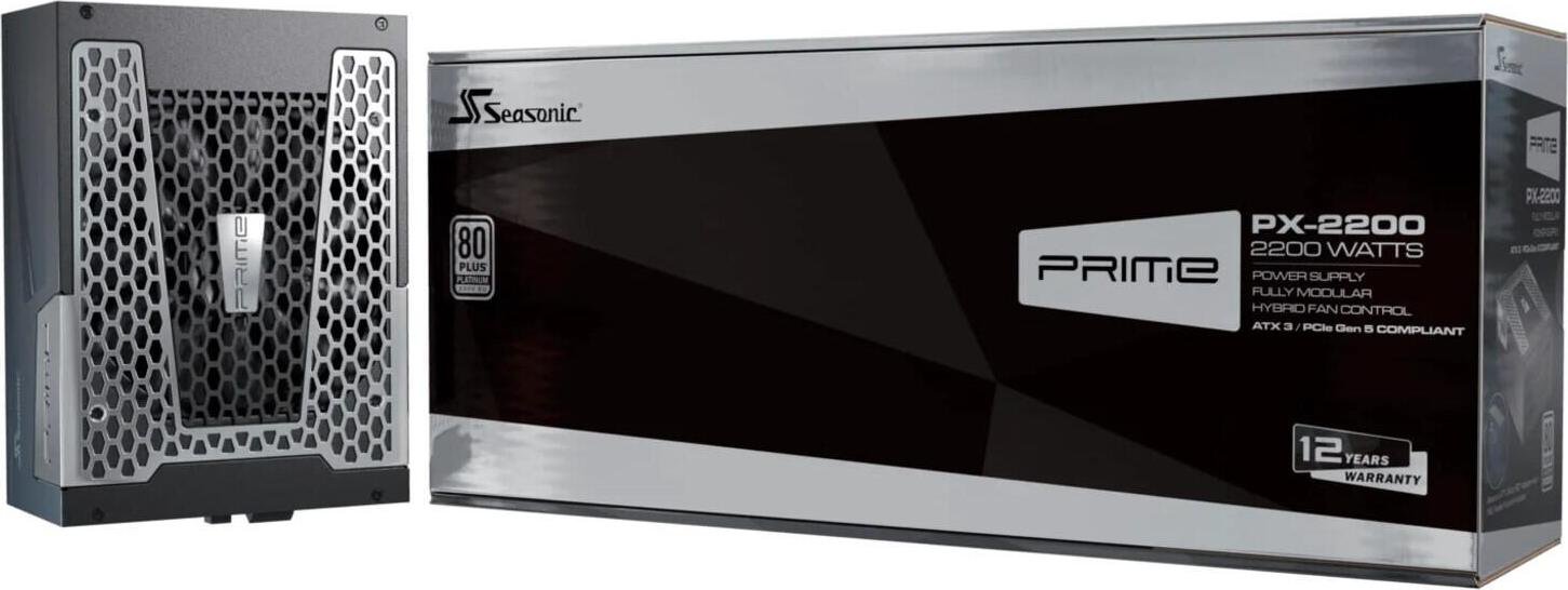 Seasonic Prime PX 2200 Netzteil 2200 W ATX 3.0 Modular 80 PLUS Platinum Schwarz/Silber