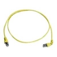 Telegärtner 100008018 RJ45 Netzwerkkabel, Patchkabel CAT 6a S/FTP 0.5 m Gelb Flammwidrig, mit Knickschutztülle 1 St.