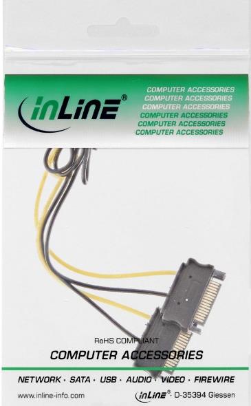 INLINE Netzteil 8-poliger PCIe Power (M) zu SATA-Stromstecker (26628D)