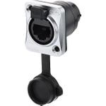 Industrie-Steckverbinder S6 - RJ45 Durchführungskupplung mit Klick Arretierung, RJ45 Buchse beidseit (IC06-R002)